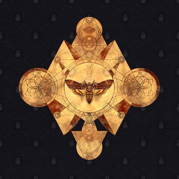 Death-head Hawkmoth in Sacred Geometry Ornament by Nartissima